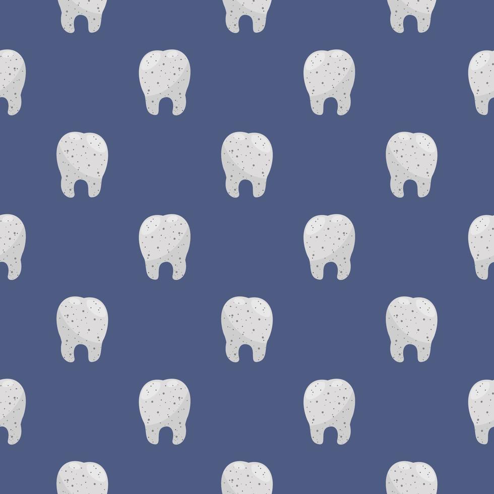 Little tooth , seamless pattern on a blue background. vector