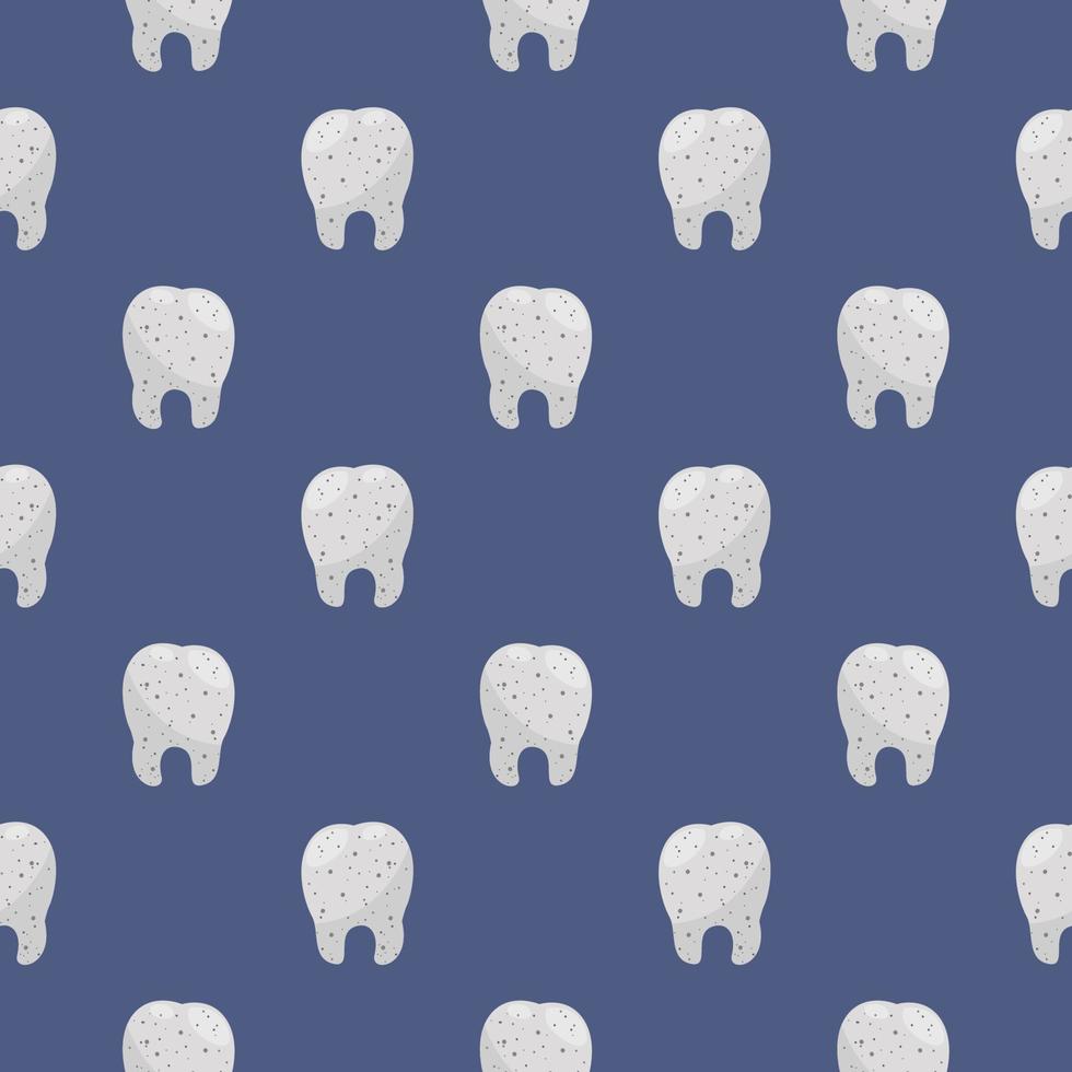 Little tooth , seamless pattern on a blue background. vector