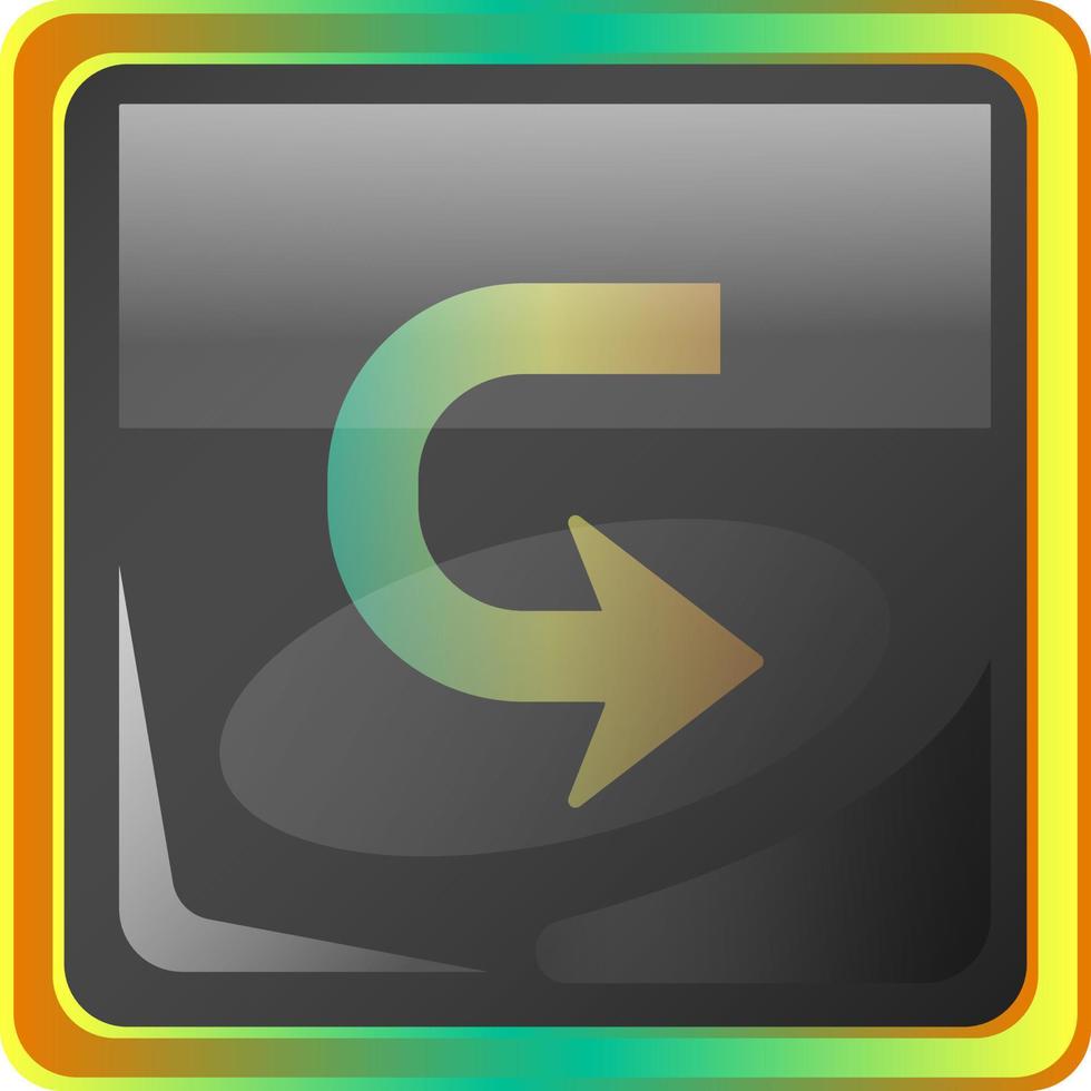 Back  grey square vector icon illustration with yellow and green details on white background