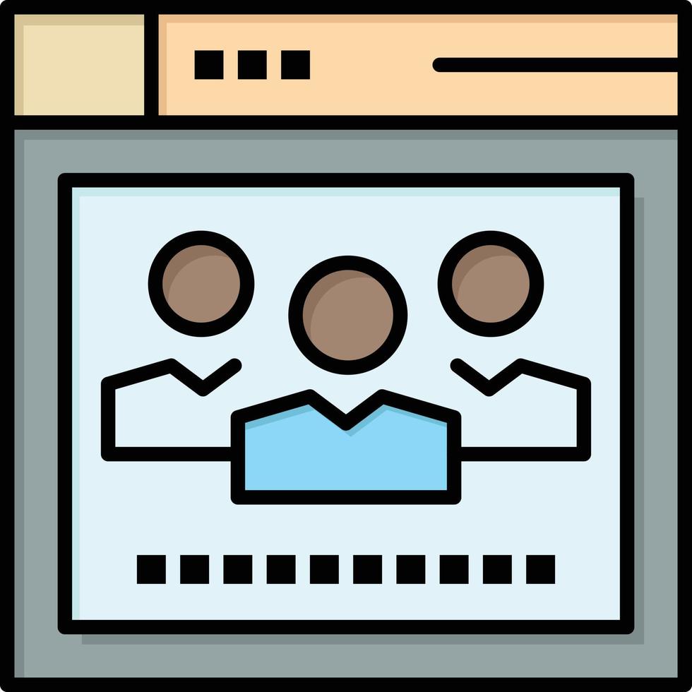 Browser Network Web Education  Flat Color Icon Vector icon banner Template