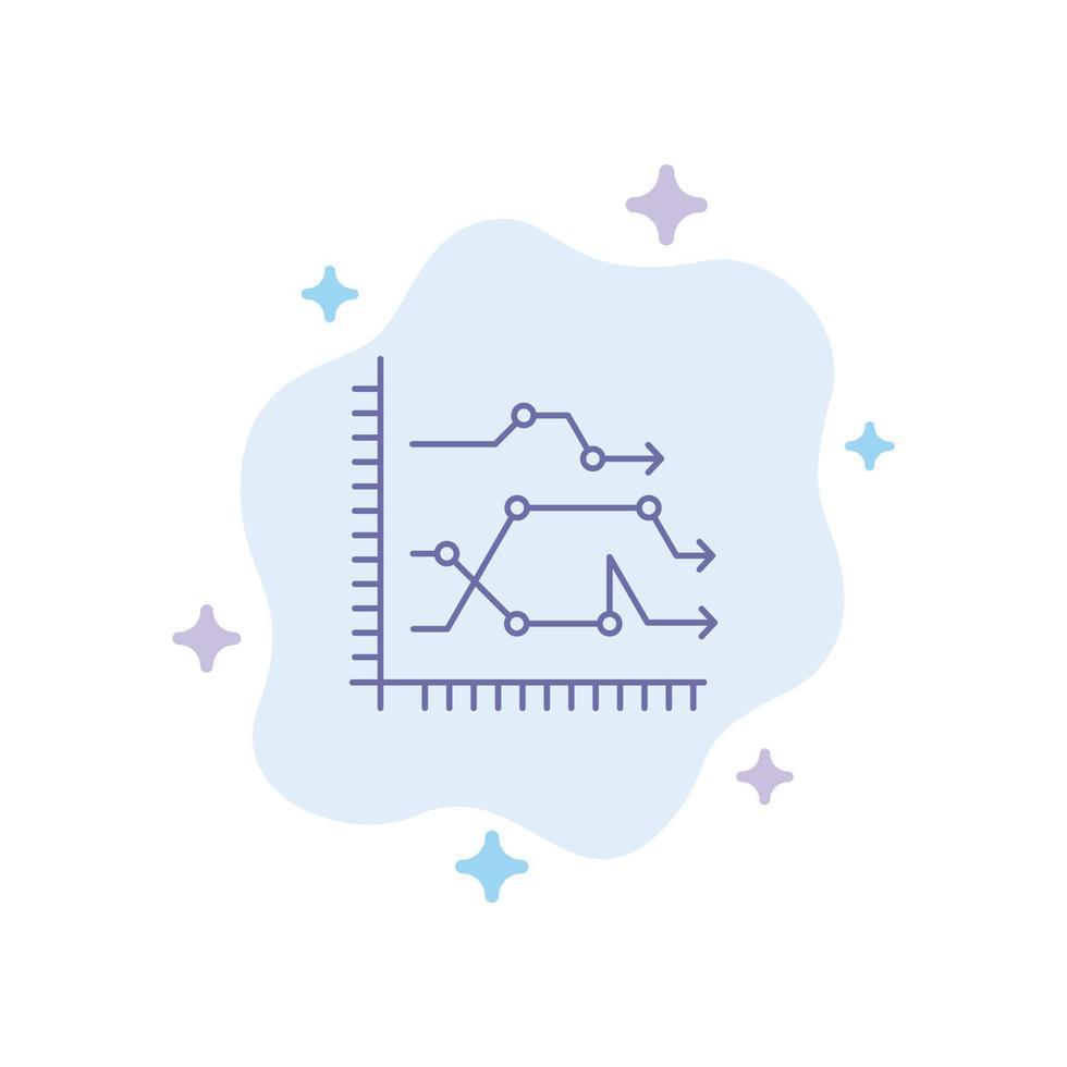 Analytics Business Chart Diagram Graph Trends Blue Icon on Abstract Cloud Background vector