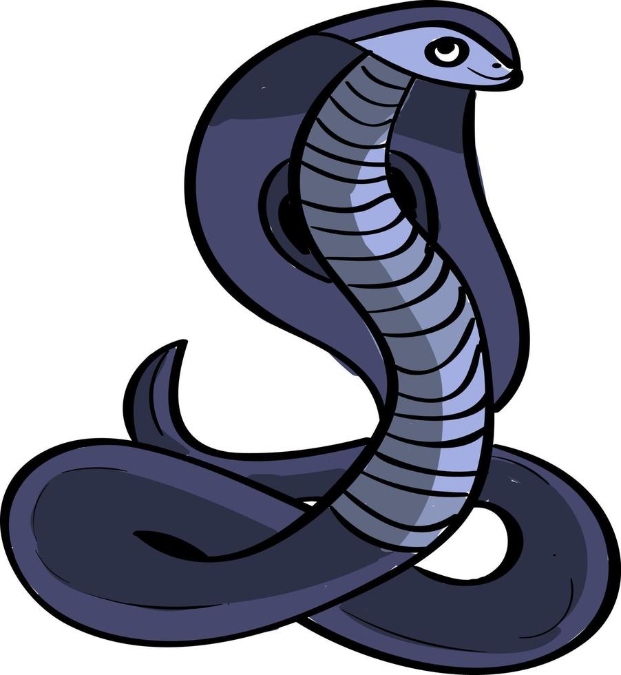 Purple cobra, illustration, vector on white background.