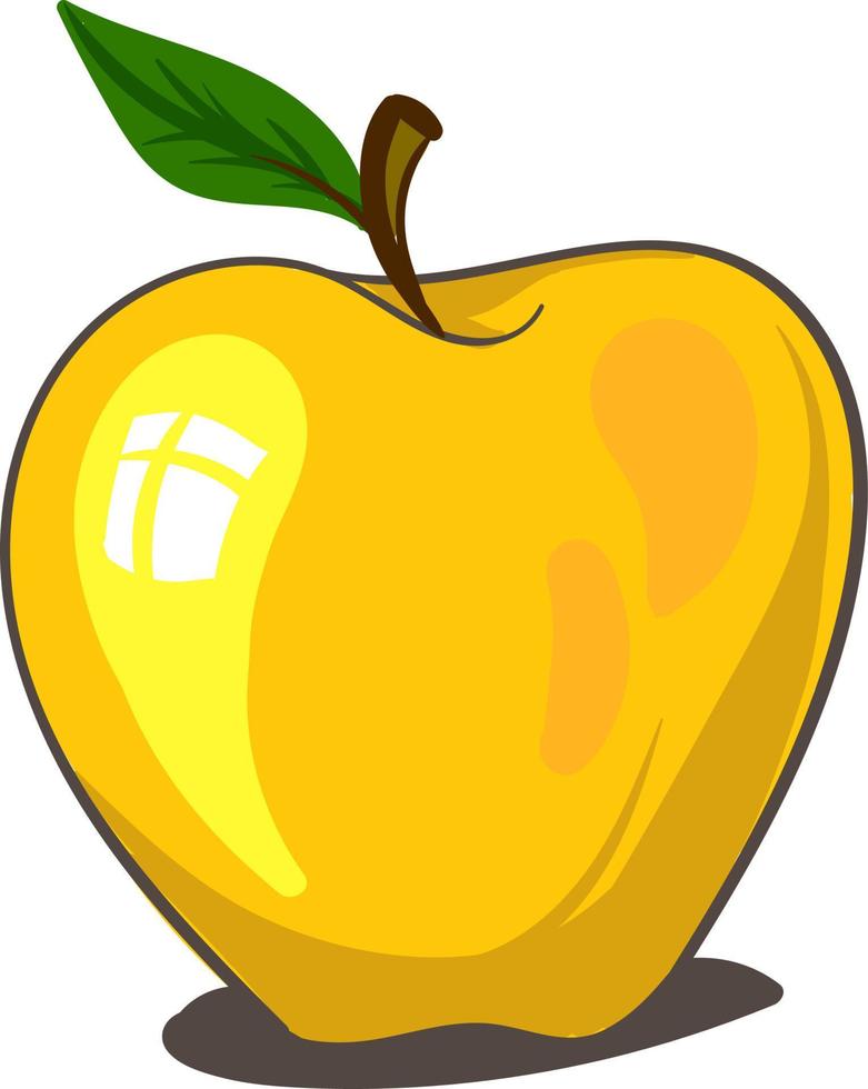 Yellow apple, illustration, vector on white background