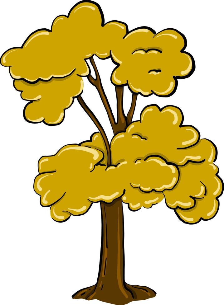 árbol de otoño, ilustración, vector sobre fondo blanco