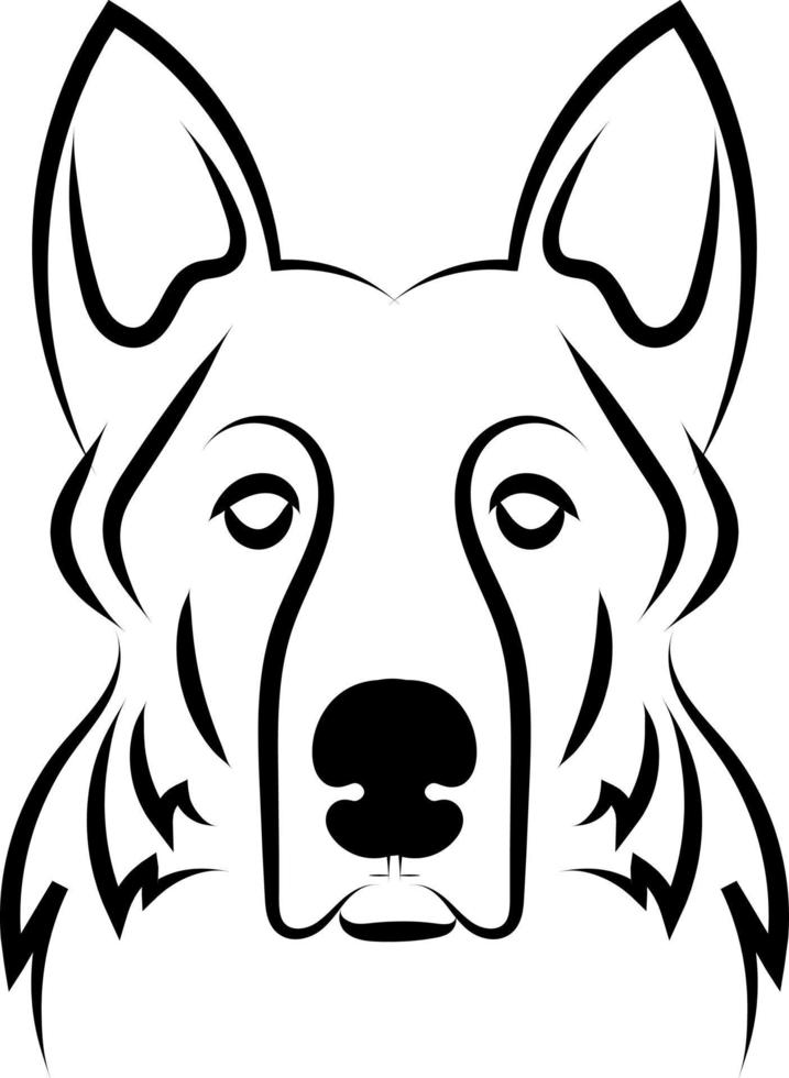 Dog with pointy ears, illustration, vector on white background.