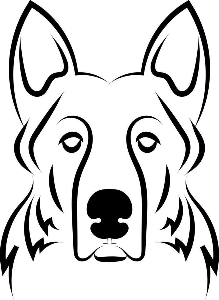 Dog with pointy ears, illustration, vector on white background.