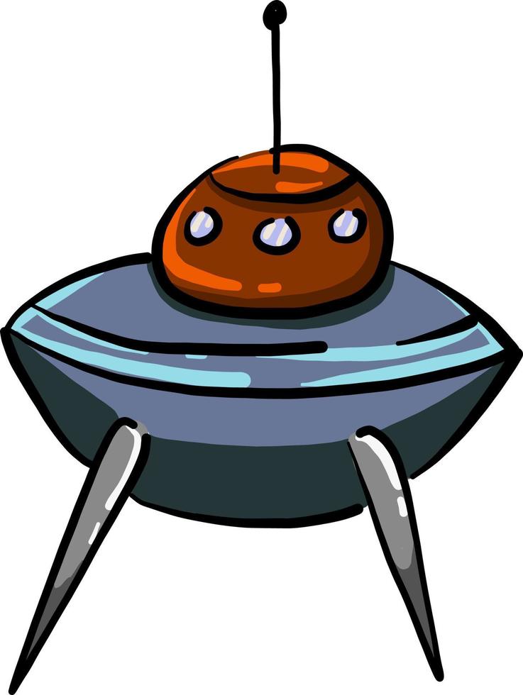 Machine from space, illustration, vector on white background