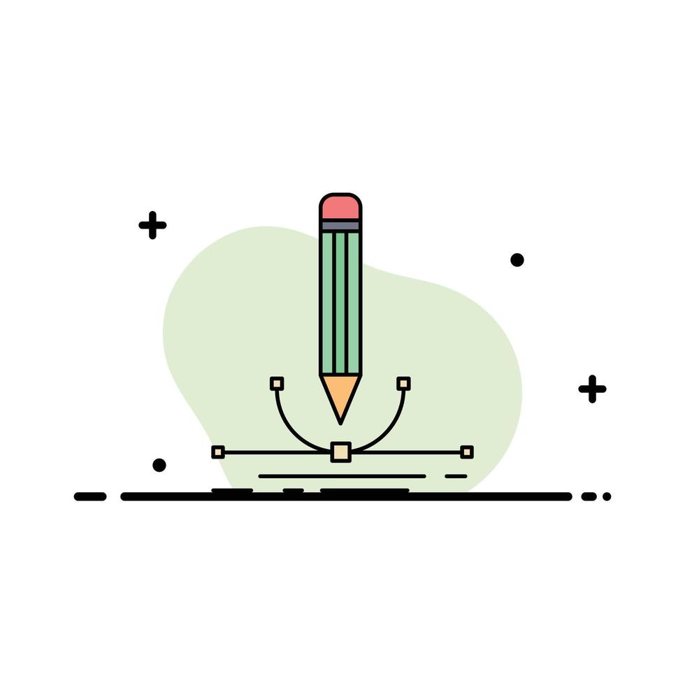 illustration design pen graphic draw Flat Color Icon Vector