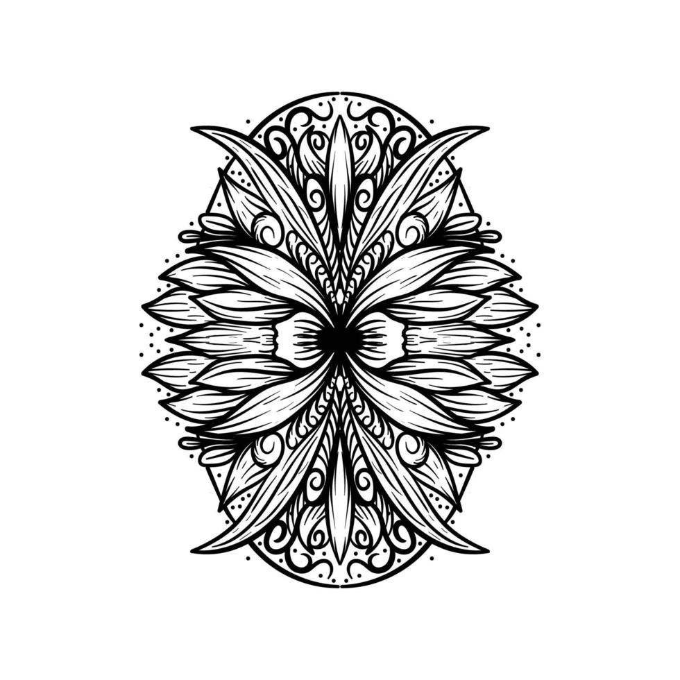 Patrón de flor de loto mehndi para dibujo y tatuaje de henna. decoración en estilo étnico oriental, indio. vector