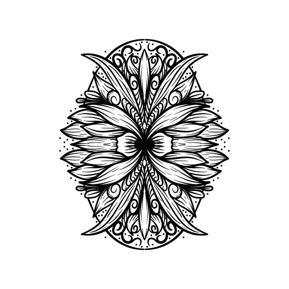 Mehndi lotus flower pattern for Henna drawing and tattoo. Decoration in