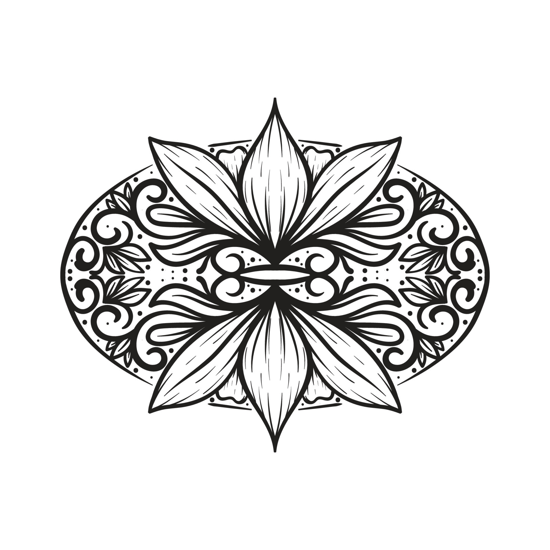 Mehndi lotus flower pattern for Henna drawing and tattoo. Decoration in