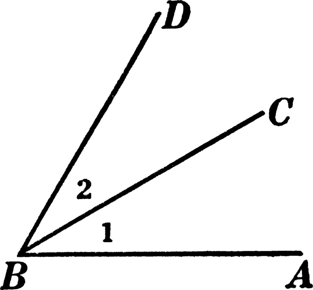 Adjacent Angles, vintage illustration vector
