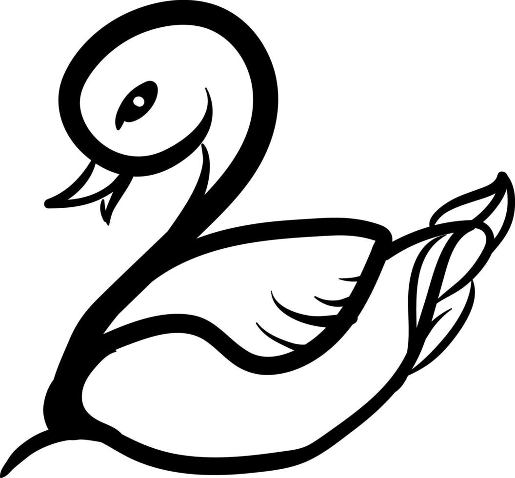 Swan decoration, illustration, vector on white background.