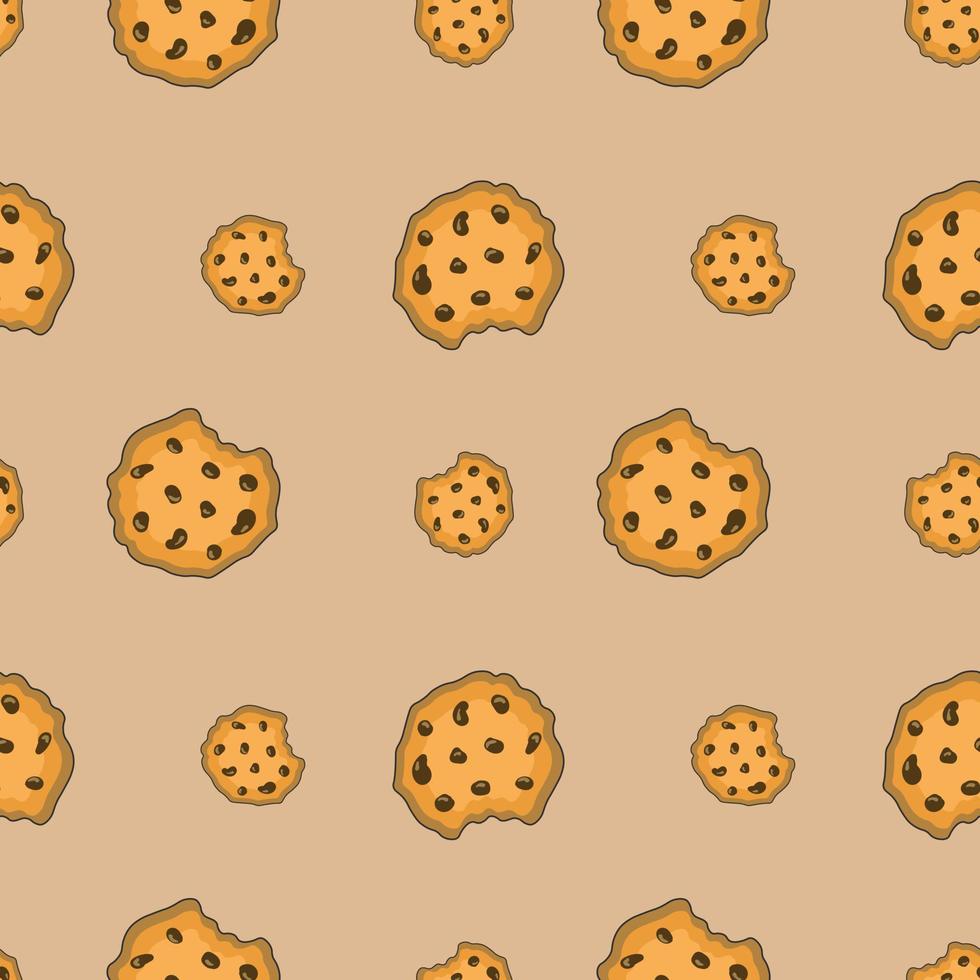 Seamless pattern with cookies. Pastry background. Food ornament. Sweet biscuits texture vector