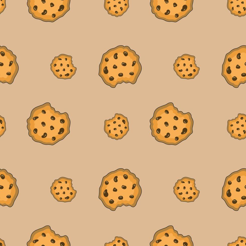 patrones sin fisuras con galletas. fondo de pastelería. adorno de comida textura de galletas dulces vector