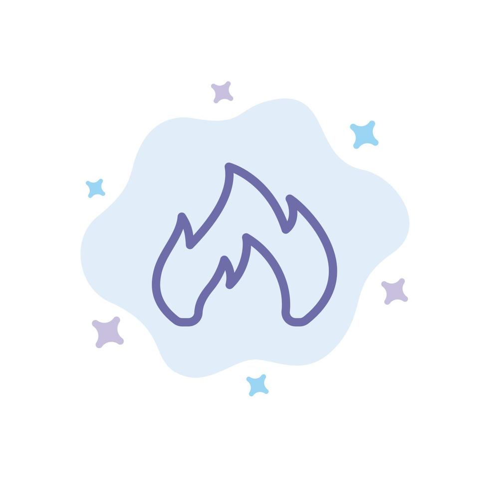 Fire Heating Fireplace Spark Blue Icon on Abstract Cloud Background vector