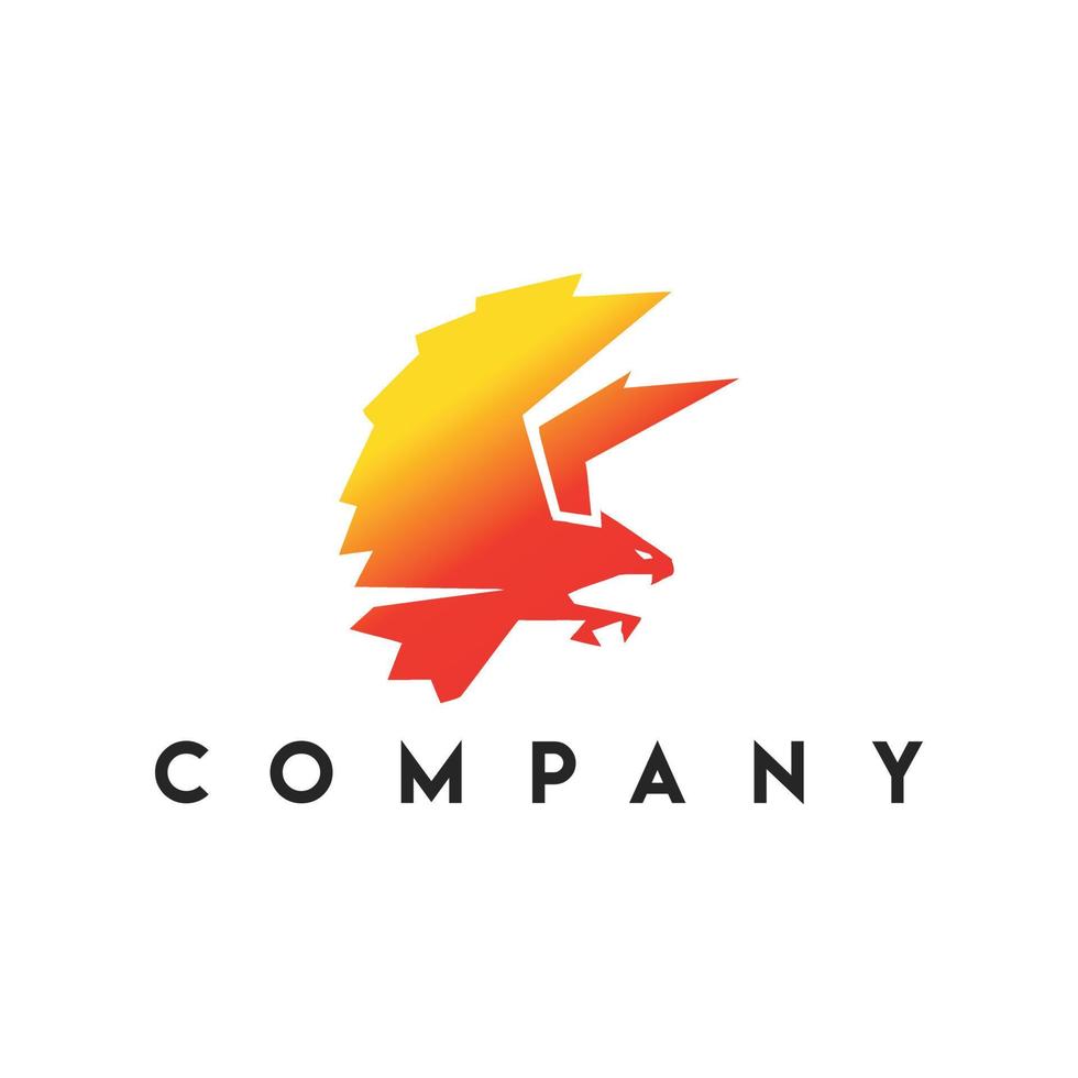 Eagle Polygon Logo, Flying eagle hawk Polygon low poly vector