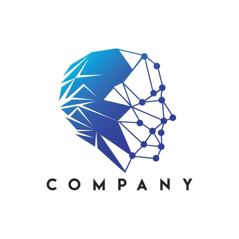 Human Triangulation Logo, human brain log vector