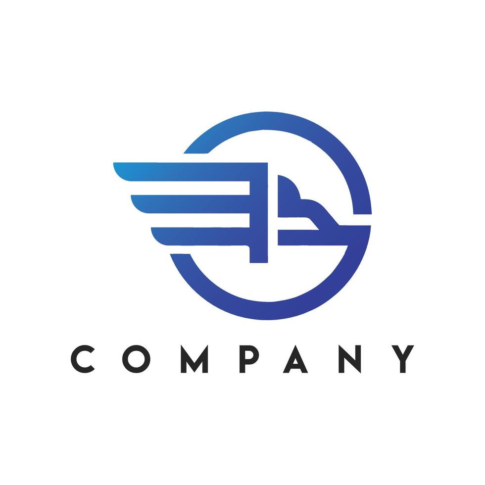logotipo de entrega de camión de transporte, logotipo de empresa de concepto de silueta de camión de coche rápido vector