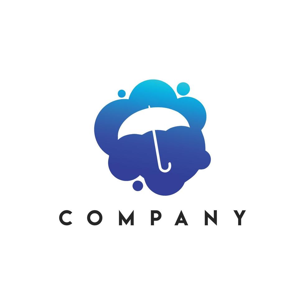 Umbrella Logo, Digital umbrella logo vector