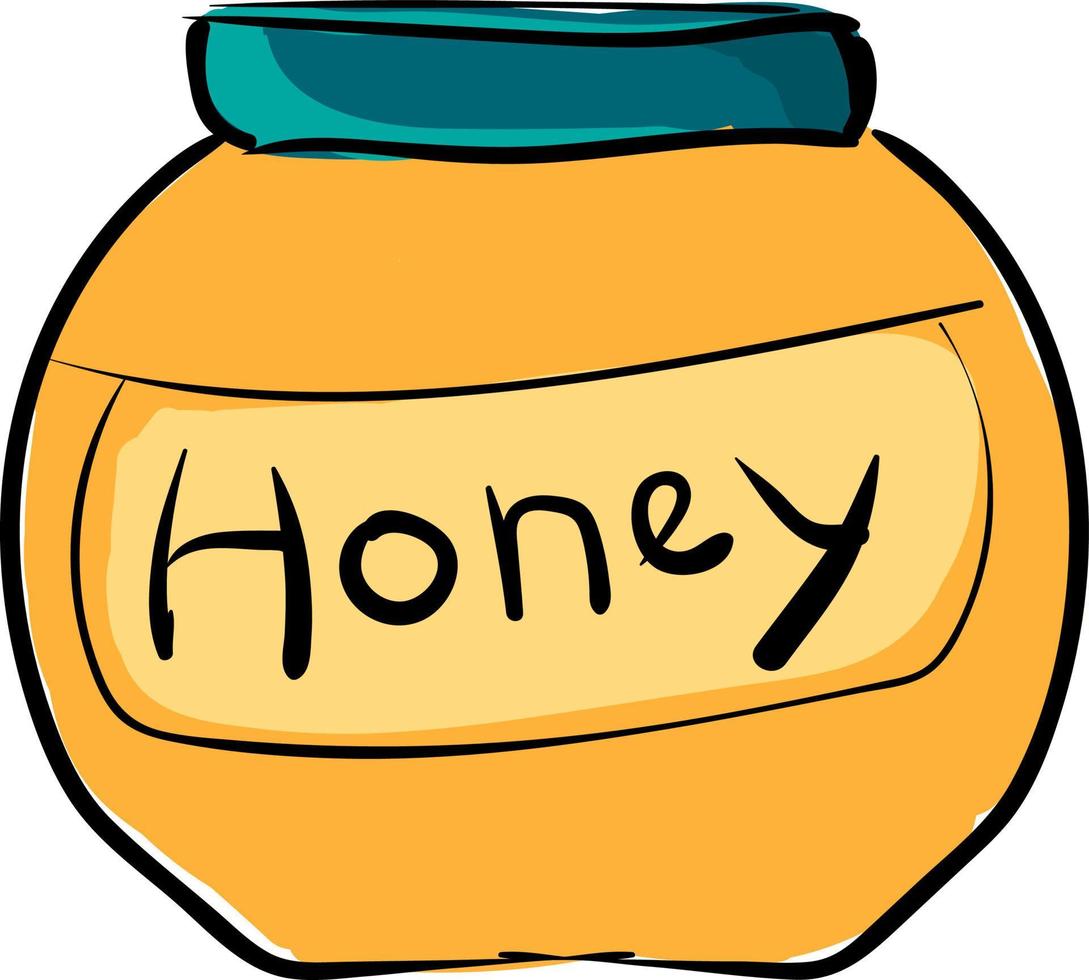 Jar full of honey, illustration, vector on white background.