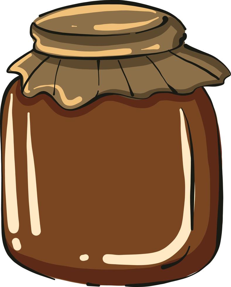 Sweet honey in the jar, illustration, vector on white background.