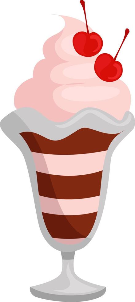 Sweet sundae, illustration, vector on white background