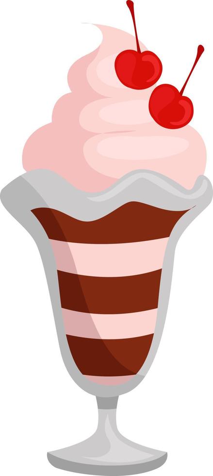 helado dulce, ilustración, vector sobre fondo blanco