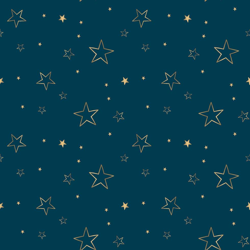 starry seamless pattern vector