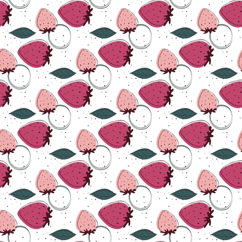 strawberry seamless pattern vector