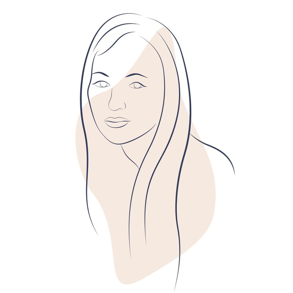 line art women portrait vector