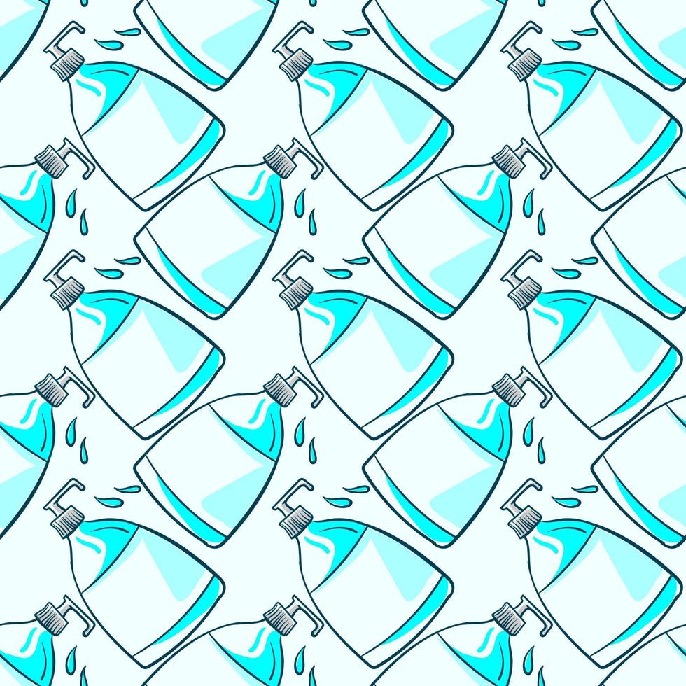 Soap bottle pattern, seamless pattern on white background. vector