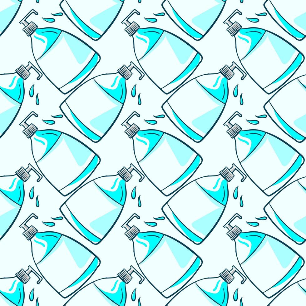 Soap bottle pattern, seamless pattern on white background. vector
