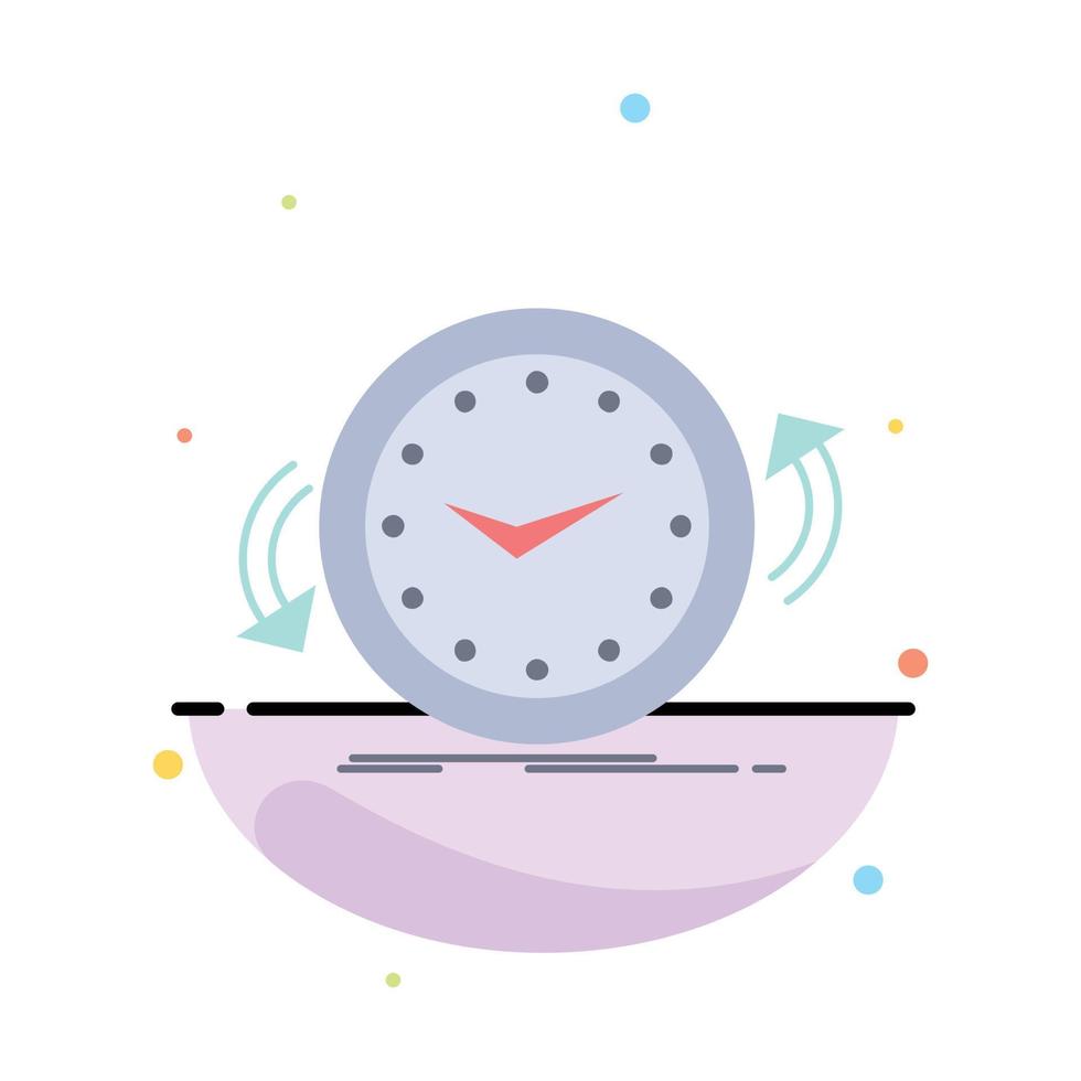 Backup clock clockwise counter time Flat Color Icon Vector