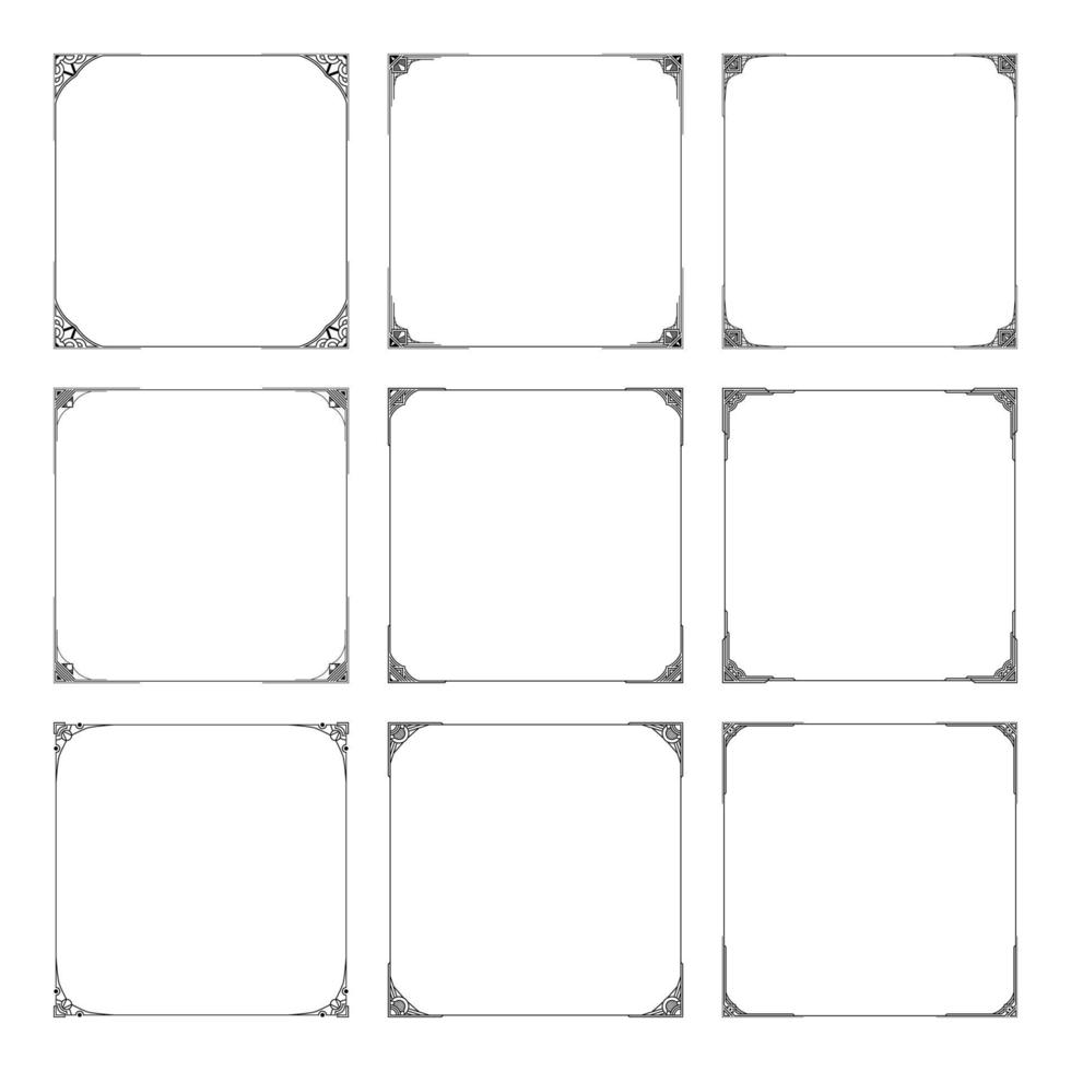 Set of Classic Square Border vector