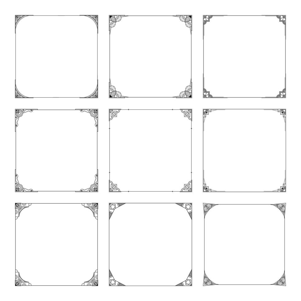 Set of Classic Square Border vector