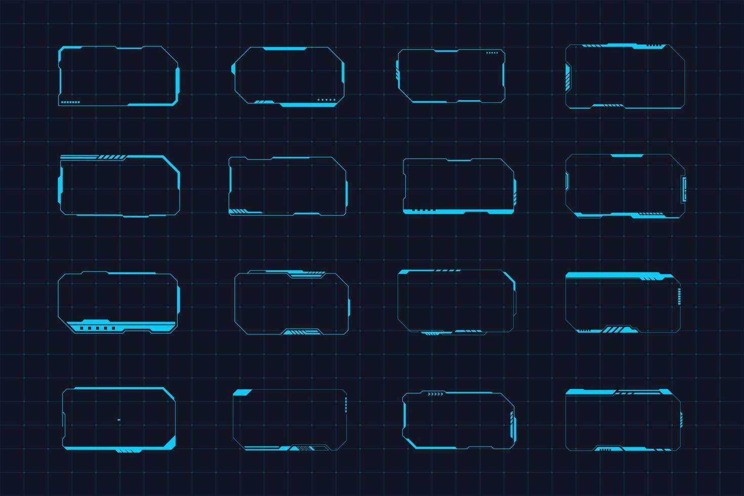 Blue Sci-fi Virtual concept border design vector