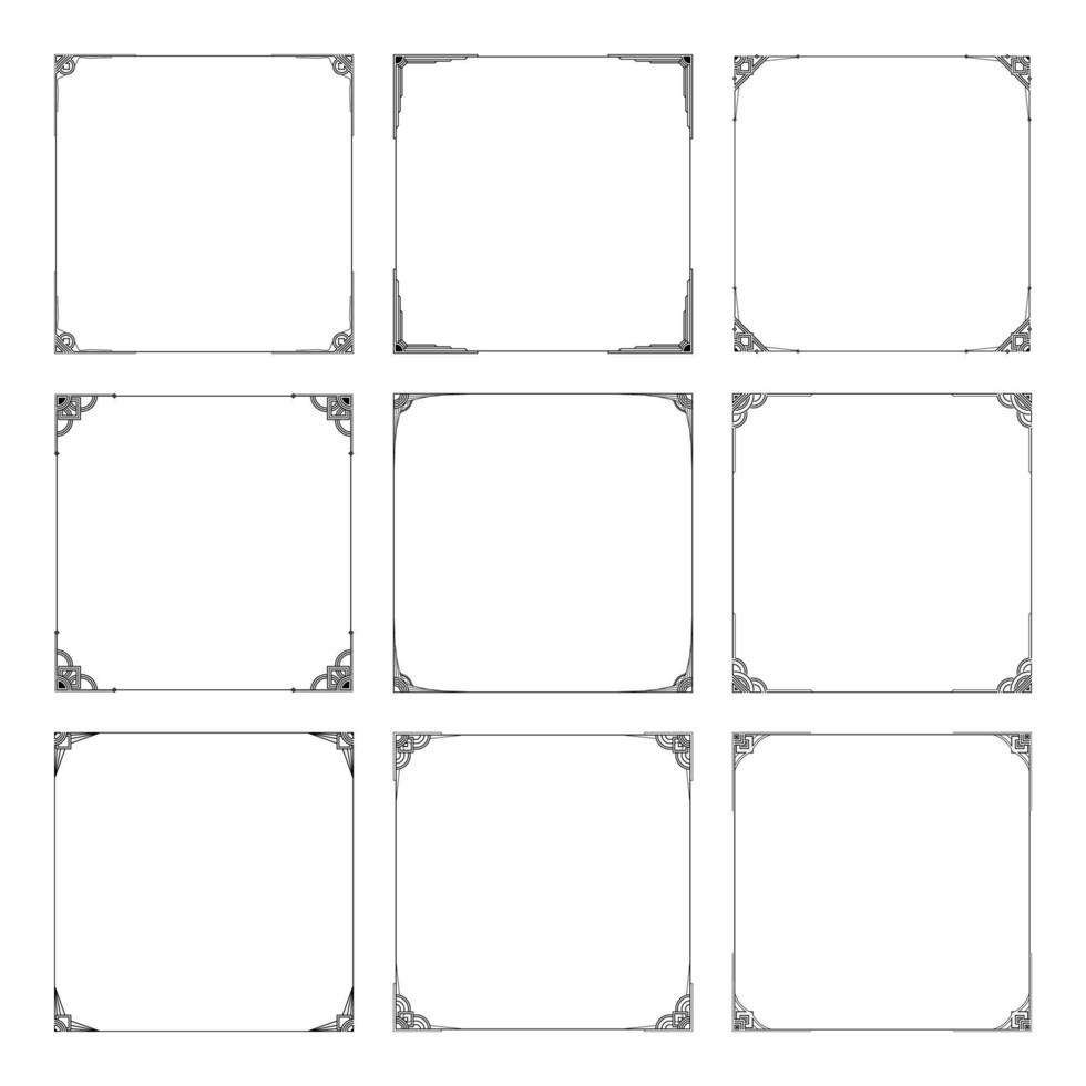 Set of Classic Square Border vector