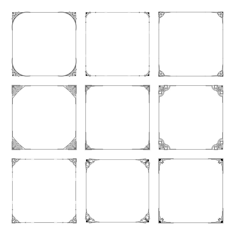 Set of Classic Square Border vector