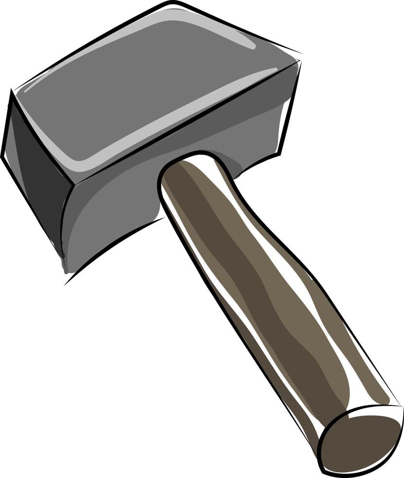 Heavy hammer, illustration, vector on white background.
