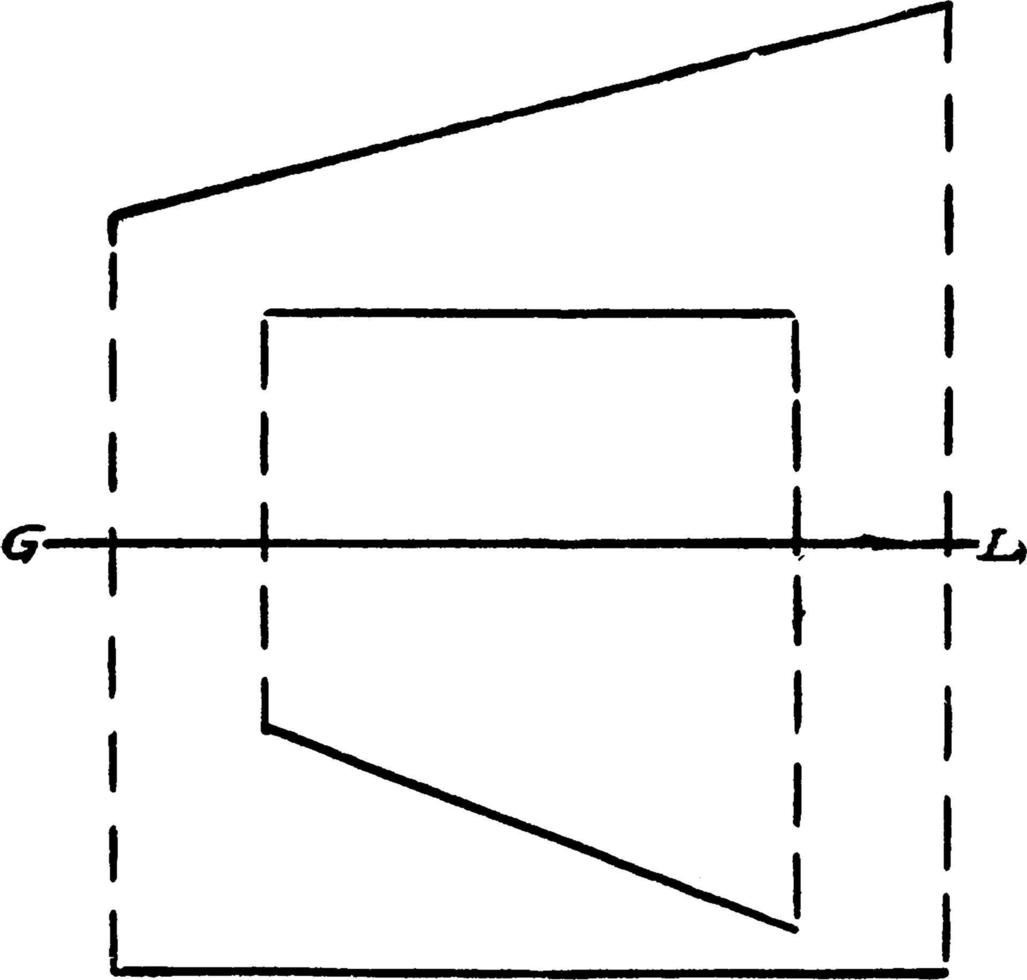 Line Segment, vintage illustration. vector