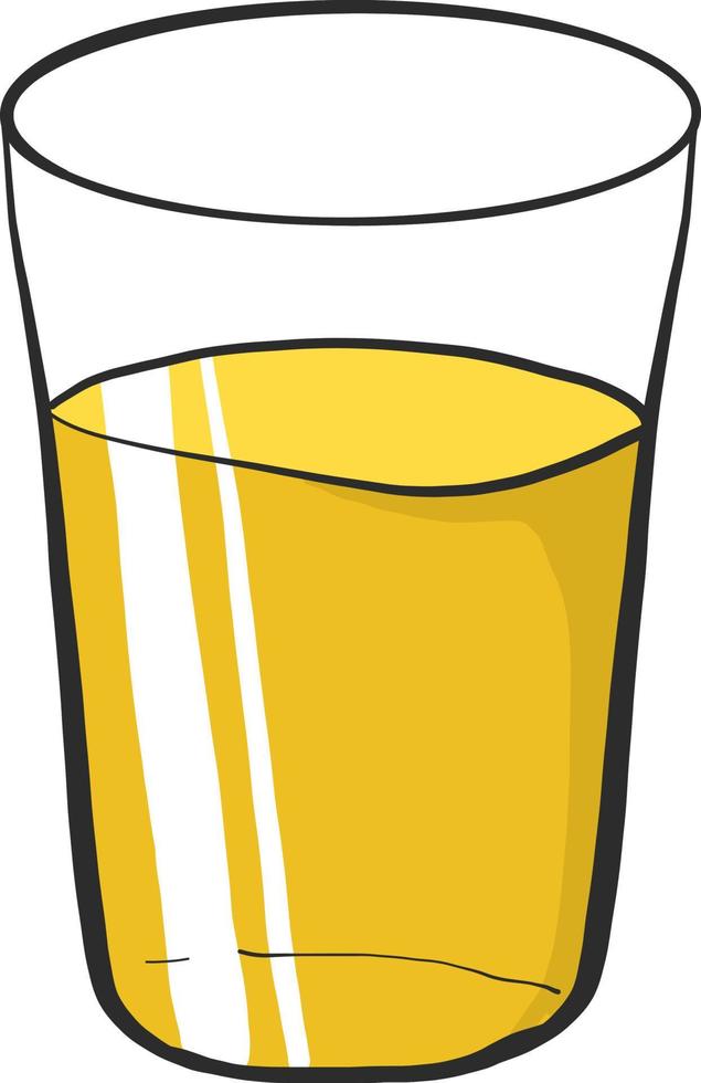 Glass of juice, illustration, vector on white background.