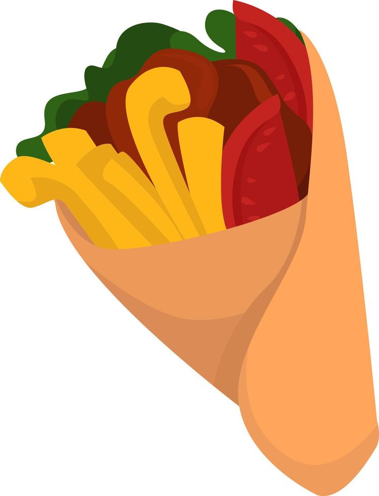 Shawarma, illustration, vector on white background
