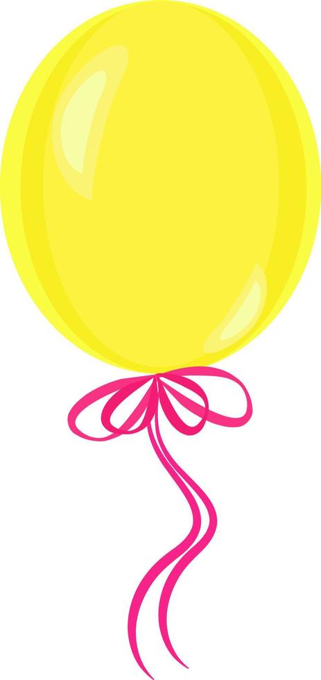 Yellow balloon, illustration, vector on white background