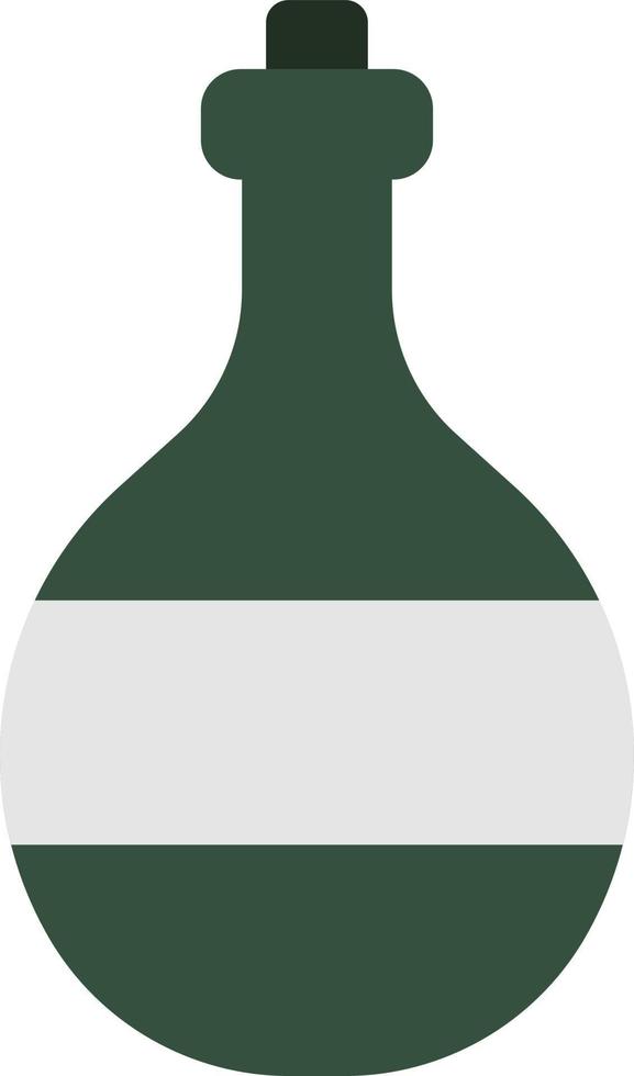 Green whiskey bottle, illustration, on a white background. vector