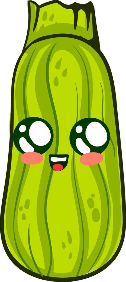 Cute zucchini, illustration, vector on white background