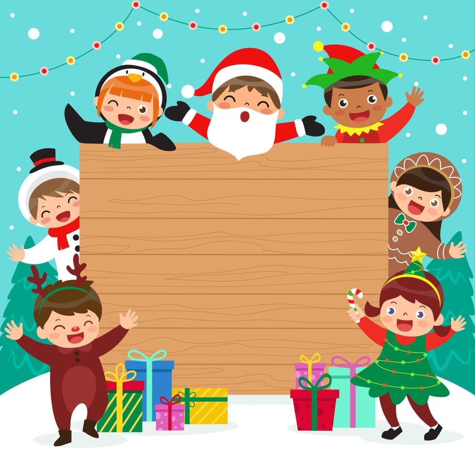 fondo de fiesta de navidad para niños vector