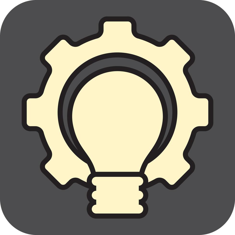 Lighting bulb with a gear, illustration, vector, on a white background. vector