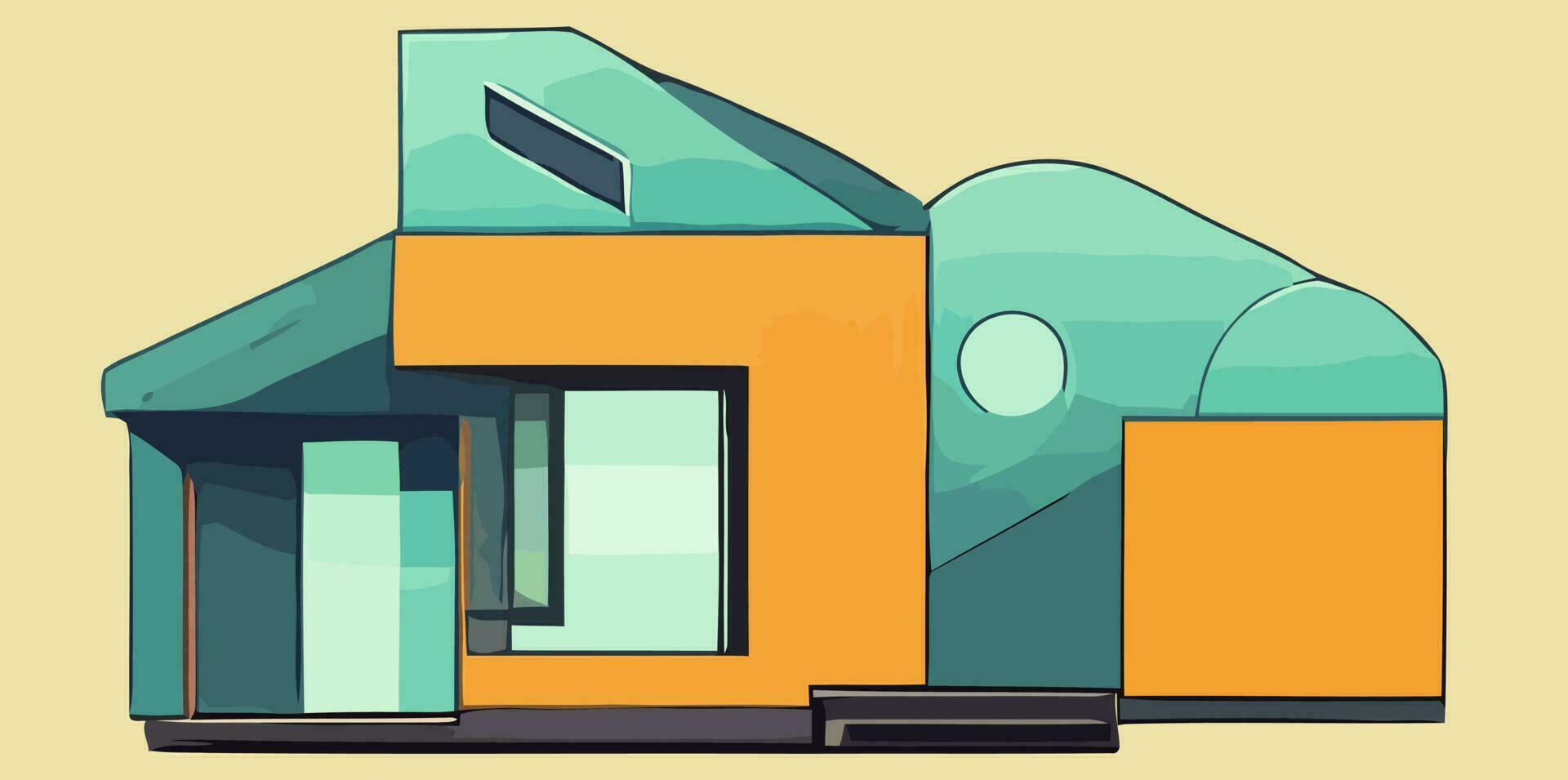 illustration Vector graphic of modern house isolated