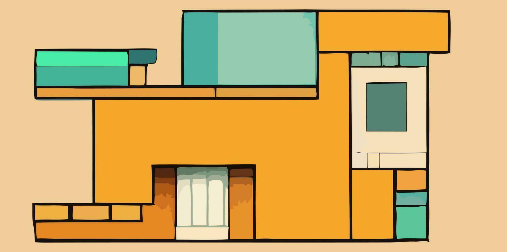 illustration Vector graphic of modern house isolated